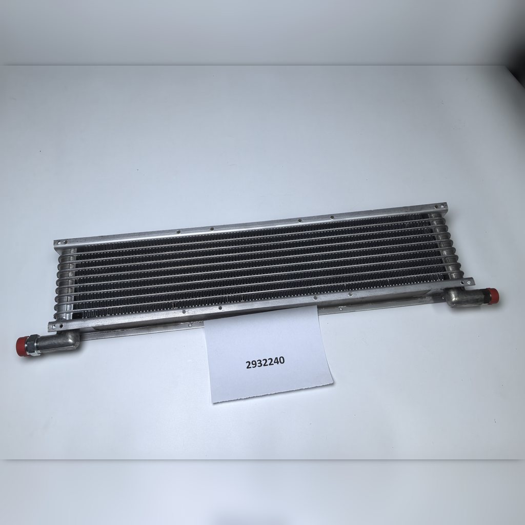 2932240 Hydraulic Oil Cooler Group - full cooler face above an identification sheet