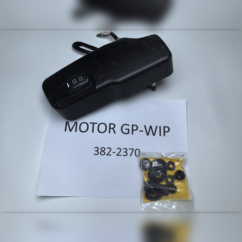3822370 Window Wiper Motor Group - motor and small fittings above a part-number sheet