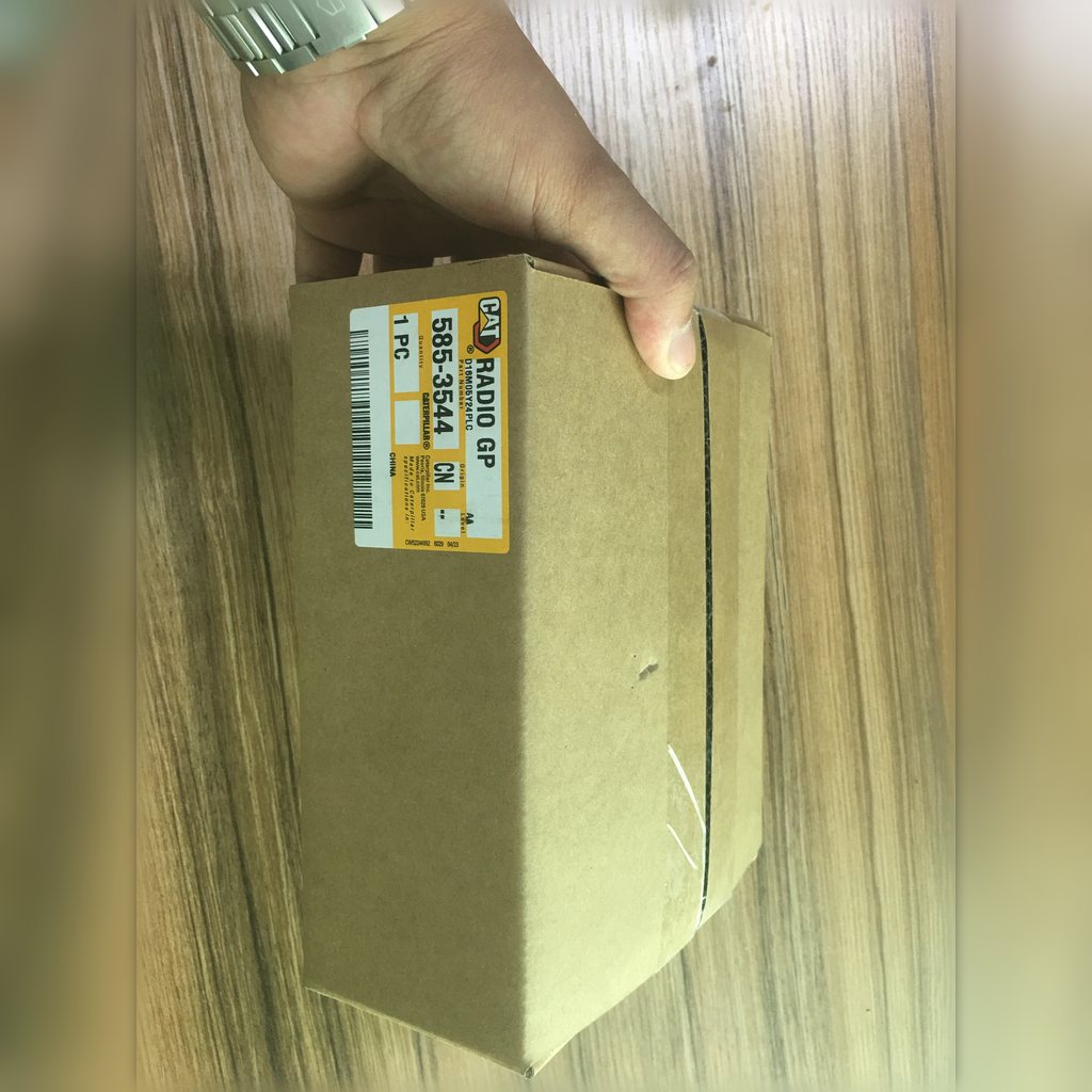 5853544 Radio group - hand holding the labeled radio carton