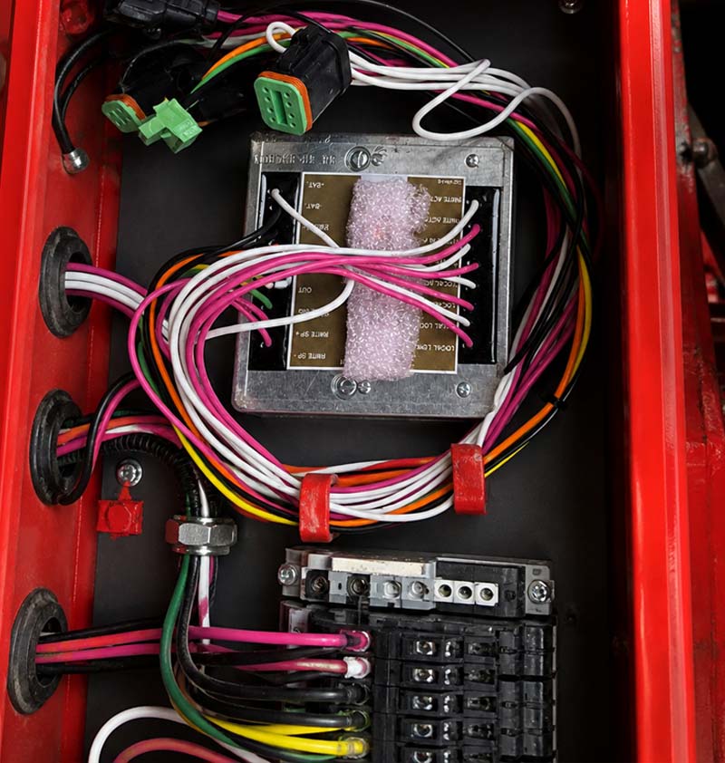 Control module and wiring inside an equipment panel